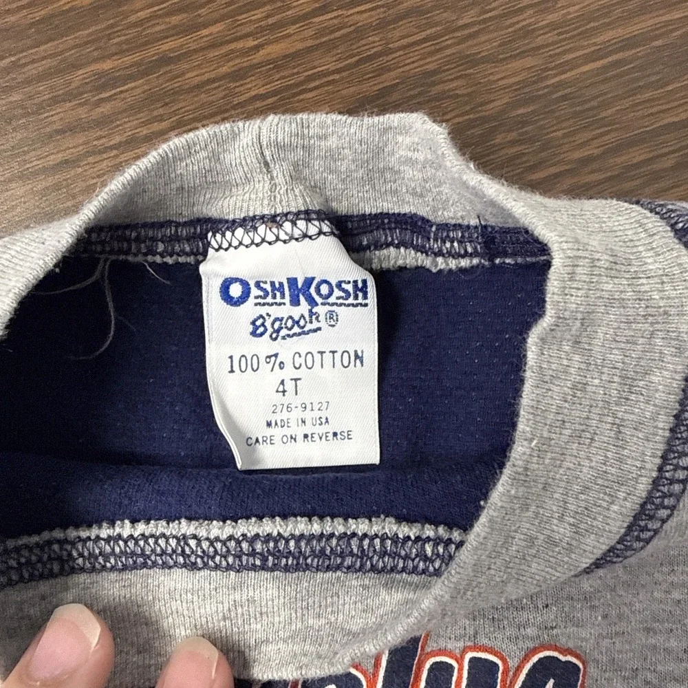 Vintage OshKosh B'gosh Toddler 4T Shirt USA Made Mechanic Car Graphic 90s Tee LS